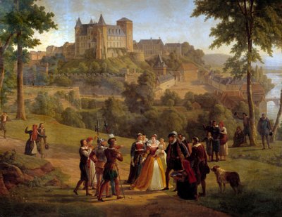 Veduta del castello di Pau dove nacque Enrico IV da Alexandre Louis Robert Millin du Perreux