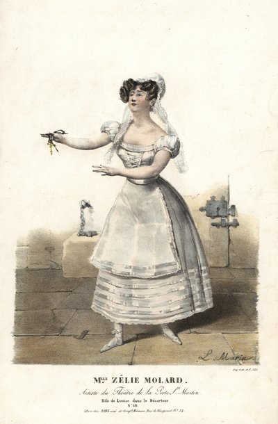 Danzatrice Miss Zelie Molard e Louise in Le Deserteur di Francois-Alexis Blache Jr., coreografato da Dauberval, Theatre de la Porte St. Martin da Alexandre Marie Colin