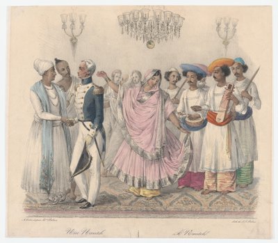 Una Nautch, da Ventiquattro Tavole Illustrative dei Costumi Indù ed Europei in Bengala da Alexandre Marie Colin