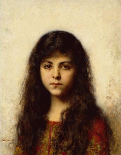 Ritratto di una Giovane Ragazza da Alexei Alexevich Harlamoff
