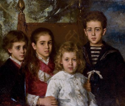 Ritratto dei figli di Paul Pavlovich Demidoff, 2° Principe di San Donato 1839-1885, Avrora, A da Alexei Alexeyevich Harlamov
