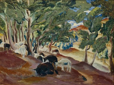 Korolkovskiye Dachas. Pecore al margine della foresta, 1918 da Alexei Ilyich Kravchenko