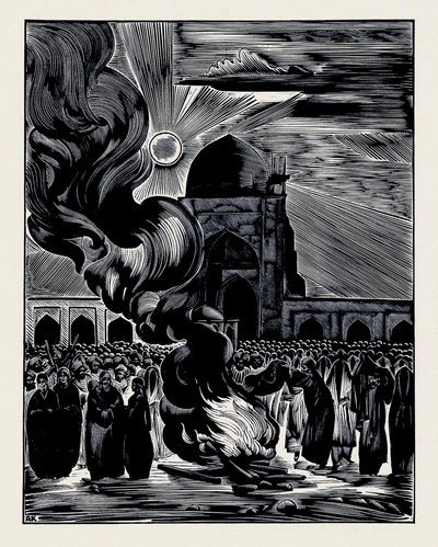 La liberazione delle donne musulmane. Bruciare il velo, 1928 da Alexei Ilyich Kravchenko