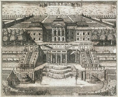 Veduta del Grande Palazzo di Peterhof, 1717 da Alexei Ivanovich Rostovtsev