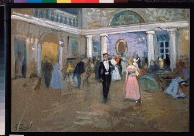 Un ballo nella casa Larin - Illustrazione per il romanzo in versi "Eugenio Onegin" di Aleksandr Puškin (1799-1837) - Opera di Aleksej Stepanovič Stepanov da Alexei Steipanovitch Stepanov