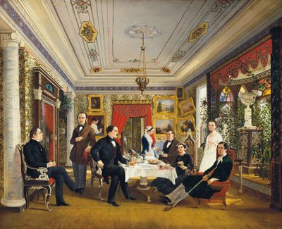 Al tavolo da tè, 1851 da Alexei Yakovlevich Voloskov