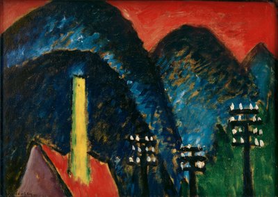Montagne blu (Paesaggio con camino giallo) da Alexej von Jawlensky