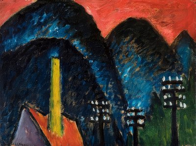 Montagne blu (Paesaggio con camino giallo) da Alexej von Jawlensky