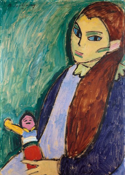 Ragazza con bambola, 1910 da Alexej von Jawlensky
