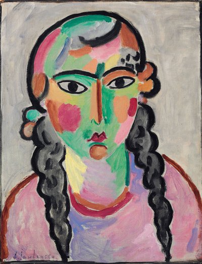 La ragazza pallida con le trecce grigie da Alexej von Jawlensky