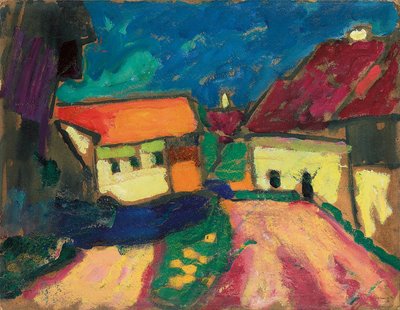 Studio di paesaggio, strada del villaggio da Alexej von Jawlensky
