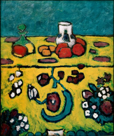 Natura morta con coperta colorata da Alexej von Jawlensky