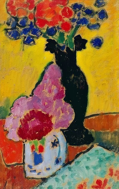Natura morta con vaso nero da Alexej von Jawlensky