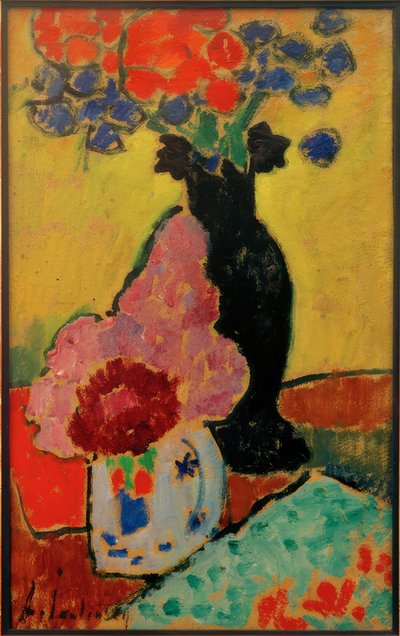 Natura morta con vaso nero da Alexej von Jawlensky