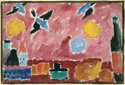 Con carta da parati a motivo di rondini rosse, 1915 da Alexej von Jawlensky