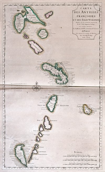 Antille francesi e isole vicine - di A da Alexis Hubert Jaillot