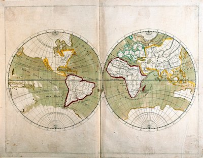 Mappa del mondo da Alexis Hubert Jaillot