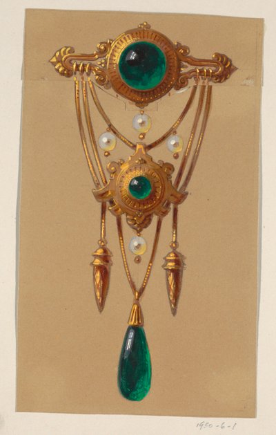 Progetto per una Spilla in Oro e Gemma Cabochon da Alexis Falize