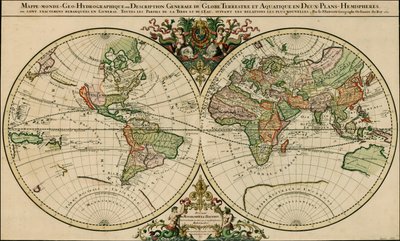 Mappa del mondo del 1691 di Alexis-Hubert Jaillot da Alexis Hubert Jaillot