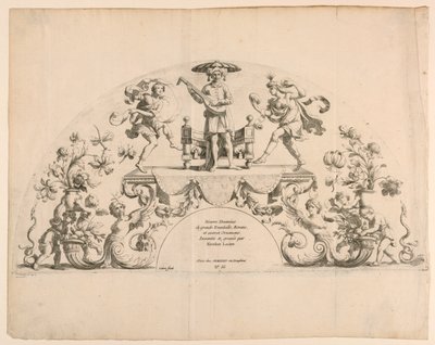 Tavola del titolo di "Divers Desseins de grands Eventails, Ecrans, et autres Ornemens" da Alexis Loir
