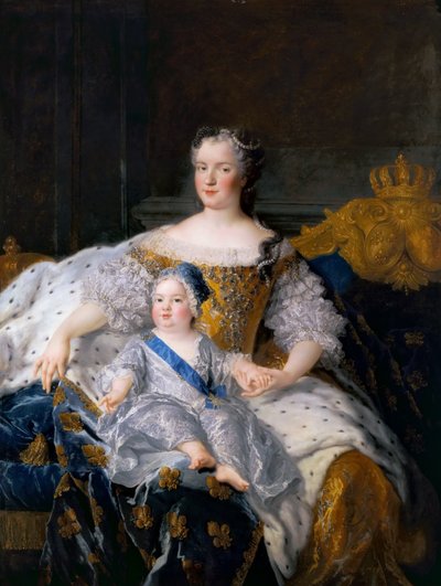 Marie Leszczynska con Louis, Delfino di Francia da Alexis Simon Belle