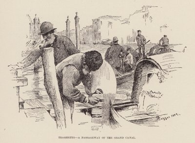Traghetto, un passaggio del Canal Grande (incisione) da Alezzandro Zezzos