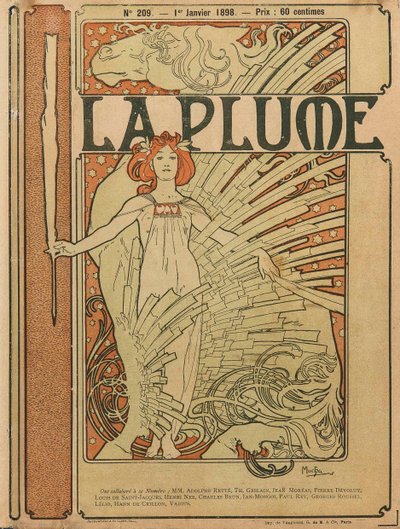 Copertina di La Plume No 209, 1898 da Alfons Marie Mucha