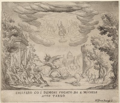 Lucifero e demoni in fuga da San Michele da Alfonso Parigi II