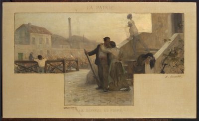 Schizzo per la sala matrimoni del municipio di Arcueil-Cachan: La Patria - la difesa del focolare da Alfred Henri Bramtot