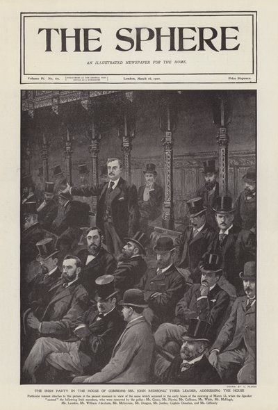 Il deputato irlandese John Redmond che si rivolge alla Camera dei Comuni da Alfred (after) Pearse