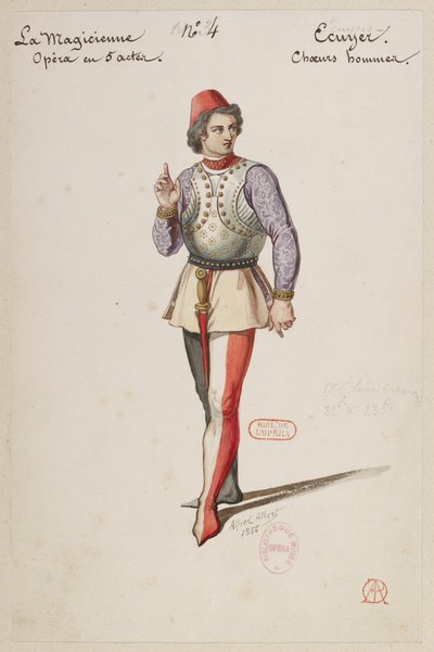 Halévy - La magicienne - modelli di costumi di Alfred Albert - 04. Ecuyer, coro maschile da Alfred Albert