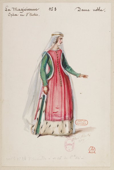Halévy - La magicienne - modelli di costume di Alfred Albert - 08. Dama nobile da Alfred Albert