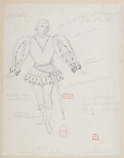 Halévy - La magicienne - modelli di costumi di Alfred Albert - 17 (Réné), M. Gueymard, 3° costume, 3° e 4° atto da Alfred Albert
