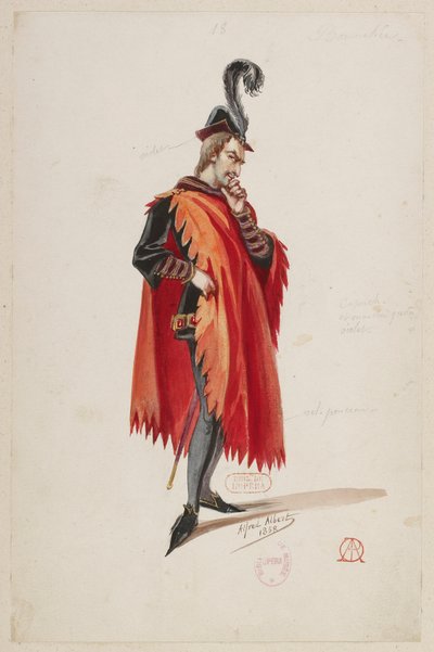 Halévy - La magicienne - modelli di costume di Alfred Albert - 18. (Stello de Nici), M. Bonnehée da Alfred Albert