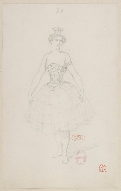 Halévy - Il mago - modelli in costume di Alfred Albert - 28 (Gioco degli scacchi, torre) da Alfred Albert