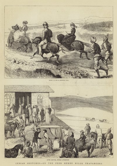 Schizzi indiani, sulle colline di Peer Merde, Travancore da Alfred Chantrey Corbould