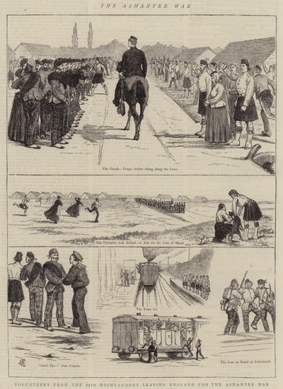La guerra degli Ashanti, volontari del 79° Highlanders che lasciano l