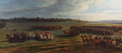 Revisione della divisione di cavalleria della Guardia di Longchamp da parte di Napoleone III e Francesco Giuseppe I d