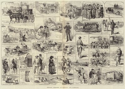 Schizzi di vacanza a Margate e Ramsgate da Alfred Courbould