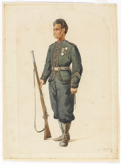 Fuciliere del 4° Reggimento Gurkha in ordine di esercitazione da Alfred Crowdy Lovett