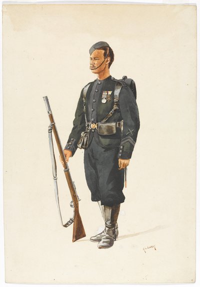 Fuciliere del 4° Reggimento Gurkha in ordine di marcia da Alfred Crowdy Lovett