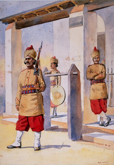 Soldati del 124° Fanteria del Baluchistan della Duchessa di Connaught, illustrazione per 