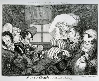 Dover Coach, 5 del mattino, inciso da George Cruikshank, 1826 da Alfred Crowquill