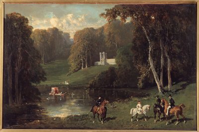 Cavalieri e Amazzoni sulle rive di un lago da Alfred Dedreux