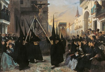 Una processione lungo Calle Genova da Alfred Dehodencq