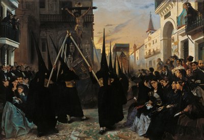 Una Processione lungo Calle Génova da Alfred Dehodencq