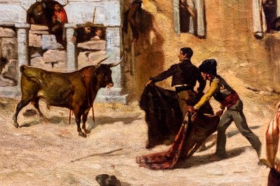 Lotta di novillos, dettaglio da Alfred Dehodencq