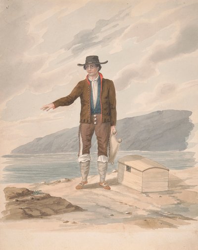 Uomo in Piedi sulla Spiaggia - Hierro da Alfred Diston