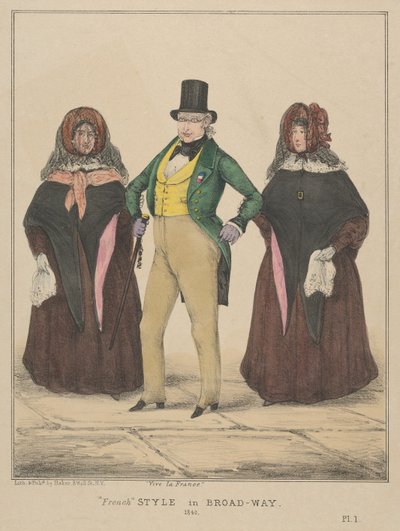 Vive la France, stile francese a Broadway, 1840 da Alfred E. Baker