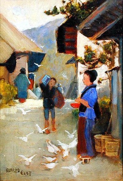 Villaggio sulla To-kai-do, c.1889 da Alfred East
